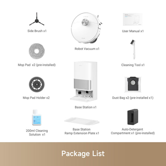 Dreame L10s Ultra Gen 2 Robot Vacuum with Mop, 10000Pa, LiDAR Obstacle Avoidance & MopExtend Technology, Auto Washing&Drying, Self-Emptying&Refilling, 10.5mm Mop Lifting, White