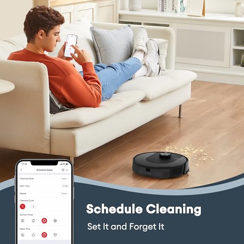 Ultenic T20 Pro Robot Vacuum Cleaner with Mop, 8000Pa Suction, 180 Mins Runtime, Up to 10 Weeks of Hands Free Cleaning, Robot Vacuum with 3.5L Self Emptying Station for Pet Hair, Carpet, Hard Floor