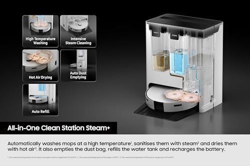 Samsung Bespoke Jet Bot Combo AI+ 3-in-1 Cleaning Robot Vacuum Cleaner - Satin Grey VR7MD97714G/EU