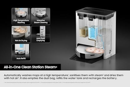 Samsung Bespoke Jet Bot Combo AI+ 3-in-1 Cleaning Robot Vacuum Cleaner - Satin Grey VR7MD97714G/EU