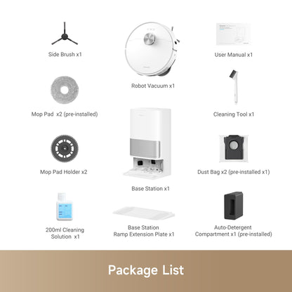 Dreame L10s Ultra Gen 2 Robot Vacuum with Mop, 10000Pa, LiDAR Obstacle Avoidance & MopExtend Technology, Auto Washing&Drying, Self-Emptying&Refilling, 10.5mm Mop Lifting, White