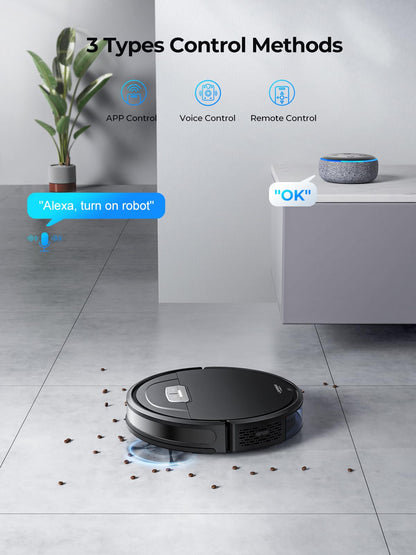 Laresar Clean Robot Vacuum Cleaner with Mop, 4500Pa Strong Suction, Robotic Vacuum, 180mins Runtime, Alexa/APP, Robot Vacuum with Auto Carpet Boost, Ideal for Pet Hair, Hard Floors, Carpet (Evol 3)