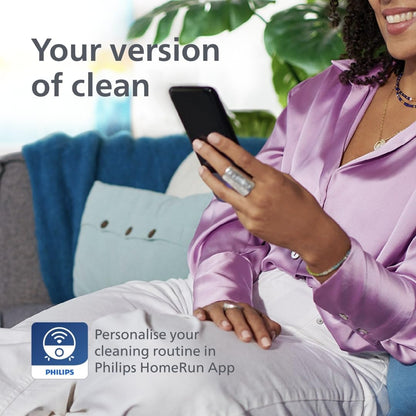 Philips 2000 Series Robot Vacuum Cleaner - 2700 Pa Suction, Laser Navigation, HomeRun App, Auto Emptying Station, 130 minutes Working Time, Carpet Mode (XU2100/20)