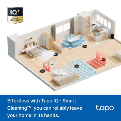 Tapo RV30 Max 5300Pa Hyper Suction Robot Vacuum Cleaner with Mop without remote, Faster Mapping LiDAR+IMU Dual Navigation, Auto-Charging, Virtual Walls, Robotic Vacuums, Voice Control