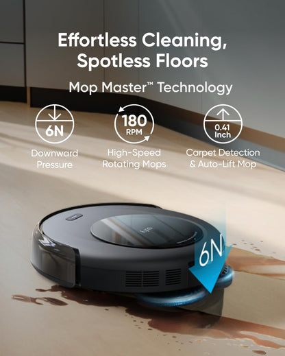eufy Omni C20, Robot Vacuum Cleaner with Mop, All-in-One Station,7,000 Pa Powerful Suction, Ultra-Slim, Auto Emptying, Washing and Drying for Hands-Free Cleaning, Mop Lifting and Carpet Detection