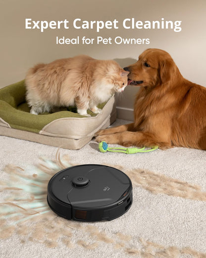 eufy X8 Pro Robot Vacuum Cleaner with Mop and Self-Empty Station, Twin-Turbine™ 2× 4000Pa Suction, Active Detangling™ Roller Brush, and iPath™ Laser Navigation for Pet Hair