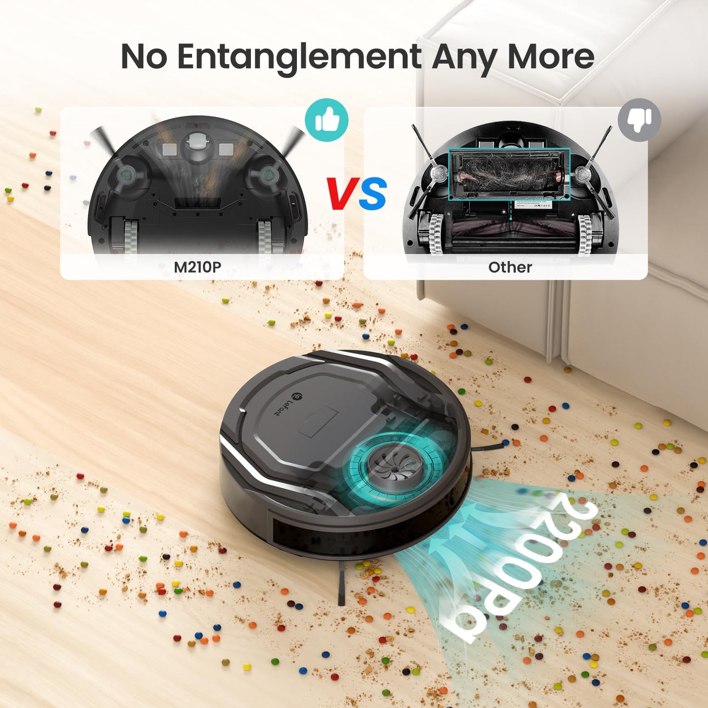 Lefant M210P Robot Vacuum Cleaner Remote Control, Featured Carpet Cleaner Small Robot 7.8cm Thin 28cm DIA, Robotic Vacuum Alexa Voice Control Self-Charging Ideal for Pet Hair Hard Floor