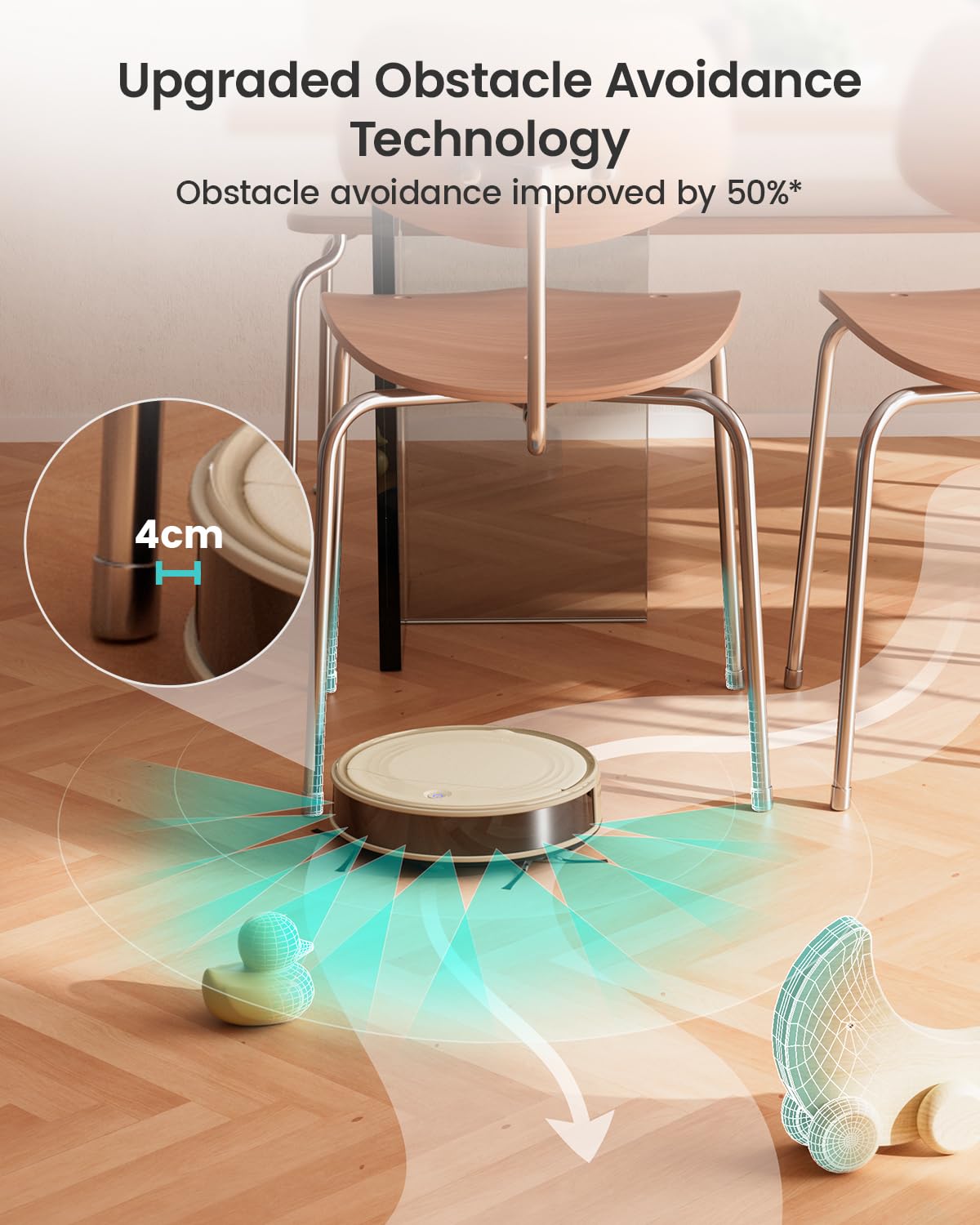 Lefant M310 Robot Vacuum Cleaner, 4500Pa Strong Suction, 180 Min, 7.9 cm Thin 28 cm Diameter, Automatic Self-Charging Small Robotic Vacuum, 2.4G Wi-Fi/App/Alexa Control, Ideal for Pet Hair Hard Floor