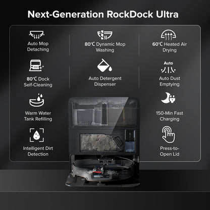 roborock Saros 10 Robot Vacuum Cleaner 22,000 Pa, 3.14-Inch Ultra Slim, Zero-Tangling, AI 3.0 Obstacle Avoidance, Auto Detachable Mop, 80°C Mop Washing, Hot Water Dock Self Cleaning (Black)