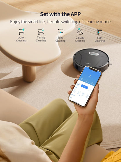 HONITURE Robot Vacuum Cleaner with Mop, 4500Pa Ultra Strong Suction, G20 PRO Robotic Vacuums with Auto Carpet Boost, Alexa/WiFi/APP, Super Thin Robot Hoover, Ideal for Pet Hair Hard Floor