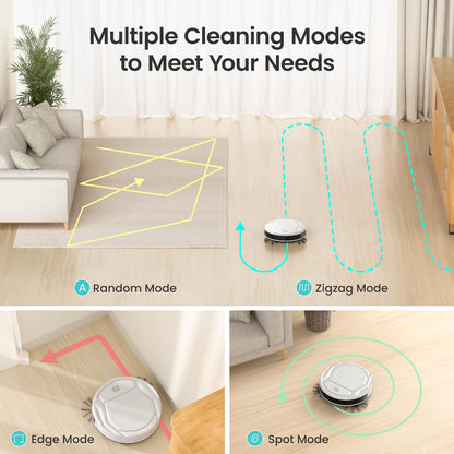 Lefant M210 Robot Vacuum Cleaner, 2200Pa Strong Suction, 7.8cm Thin 28cm DIA, Automatic Self-Charging Small Robotic Vacuums, Wi-Fi/App/Alexa Control, Ideal for Pet Hair Hard Floor and Carpet