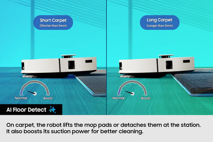 Samsung Bespoke Jet Bot Combo AI+ 3-in-1 Cleaning Robot Vacuum Cleaner - Satin Grey VR7MD97714G/EU