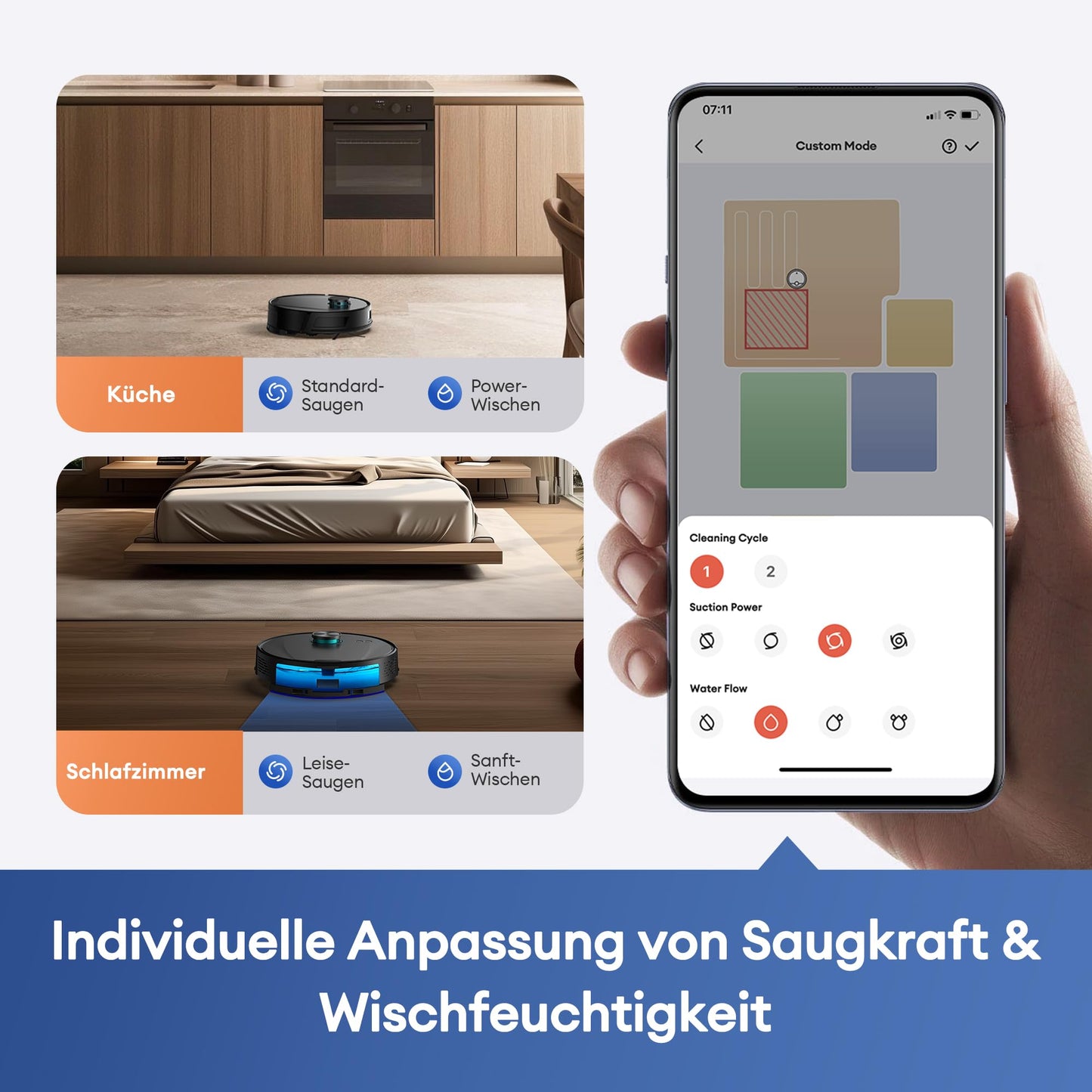 Ultenic D10 Robot Vacuum Cleaner with Mop 5000Pa, Precision Lidar Navigation, 5 Maps, 10 No-go Zone, Powerful for All Floor, Carpet & Pet Hair, Siri/Alexa/Google Assistant/APP Remote Control
