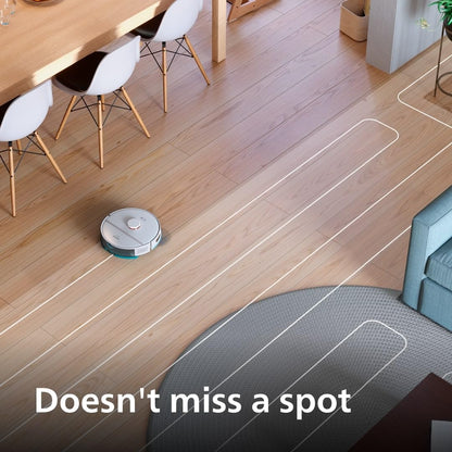 Philips 2000 Series Robot Vacuum Cleaner - 2700 Pa Suction, Laser Navigation, HomeRun App, Auto Emptying Station, 130 minutes Working Time, Carpet Mode (XU2100/20)