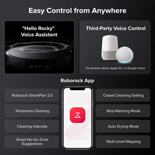 roborock Saros 10 Robot Vacuum Cleaner 22,000 Pa, 3.14-Inch Ultra Slim, Zero-Tangling, AI 3.0 Obstacle Avoidance, Auto Detachable Mop, 80°C Mop Washing, Hot Water Dock Self Cleaning (Black)