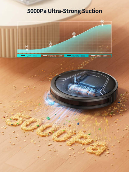 HONITURE Robot Vacuum Cleaner with Mop, 5000Pa Ultra Strong Suction, Lidar Navigation, Multi-floor Mapping, 3-in-1 Robot Hoover, APP/Alexa/WIFI, Ideal for Pet Hair, Carpet and Hard Floors(V8 Pro)