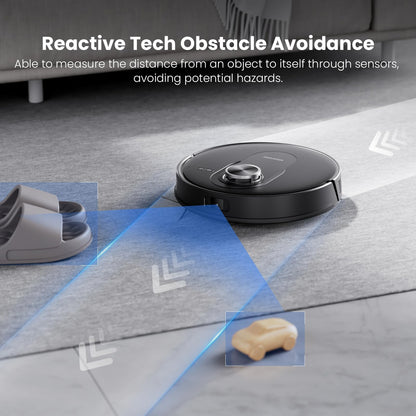 Proscenic Q8 Max+ Robot Vacuum with Mop, 8000Pa 200Min Robotic Vacuum, Smart Obstacle Avoidance, 60 Days of Hands-Free Cleaning Self-Emptying, APP/Remote/Voice Control for Floor Carpet Pet Hair