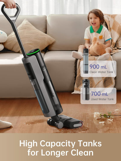 dreame H12 Pro Wet Dry Vacuum Cleaner, Smart Floor Cleaner Cordless Vacuum and Mop for Hard Floors, One-Step Edge to Edge Cleaning with Hot Air Drying