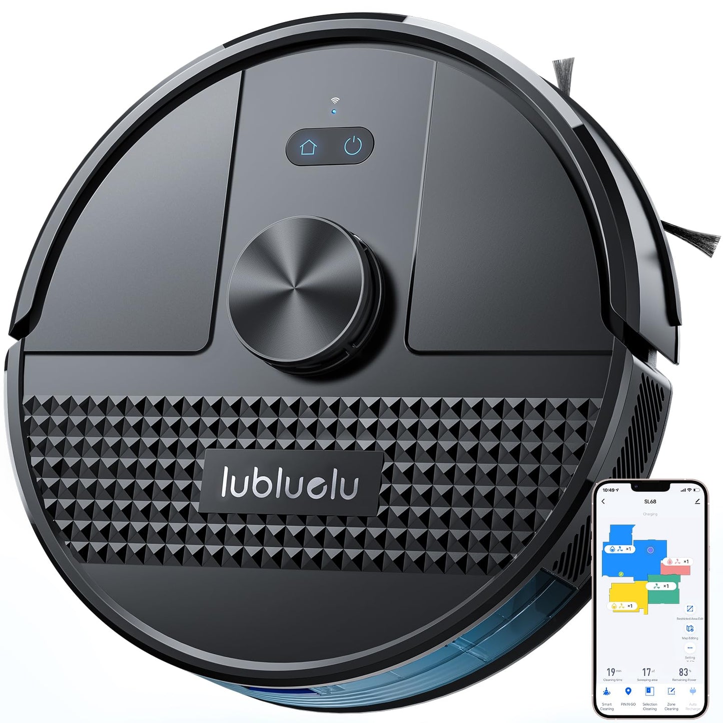 Lubluelu Robot Vacuum Cleaner with Mop, Upgraded 5500Pa Robotic Vacuums with Lidar Navigation, 5 Maps, Smart NO-GO Zones, WiFi/App/Alexa, 3 in 1 Robotic Vacuum for Pet Hair, Carpet, Hard Floor