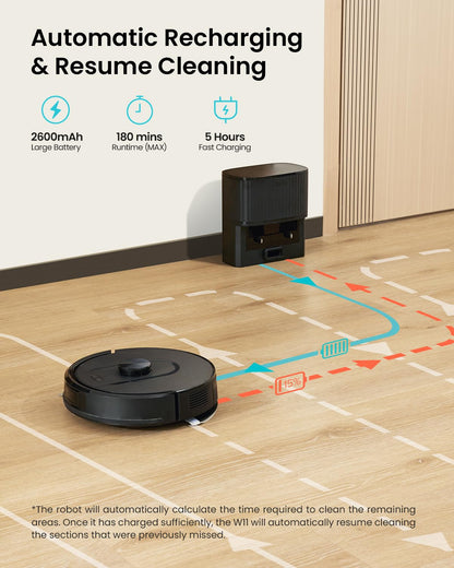 Vexilar Self-Emptying Robot Vacuum Cleaner with Mop, Laser Navigation, Up to 60 Days of Hands-Free Cleaning, 180 Mins Runtime, Strong 6000Pa Suction Robot Vacuum to Clean Floors, Carpets, and Pet Hair