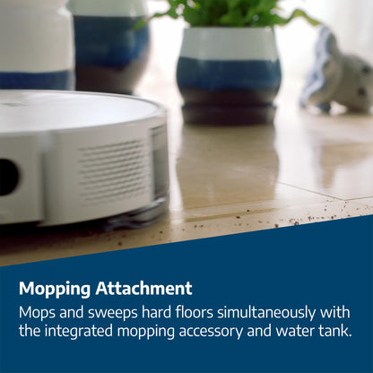 Beko Robot Cleaner VRR60314VW | White/Chrome Design | 150 Minute Run Time | 2000 Pa Suction Power | 4 Cleaning Modes | Mophead and water tank | Wifi connected/Smartphone compatible