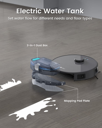 Lefant M1 Robot Vacuum Cleaner and Mop, 5500Pa with Deep Clean, 150 Min, 3-level electric water tank, dToF Laser Navigation, Custom Cleaning, No-Go Zones, Ideal for Pet Hair, Carpets and Hard Floors