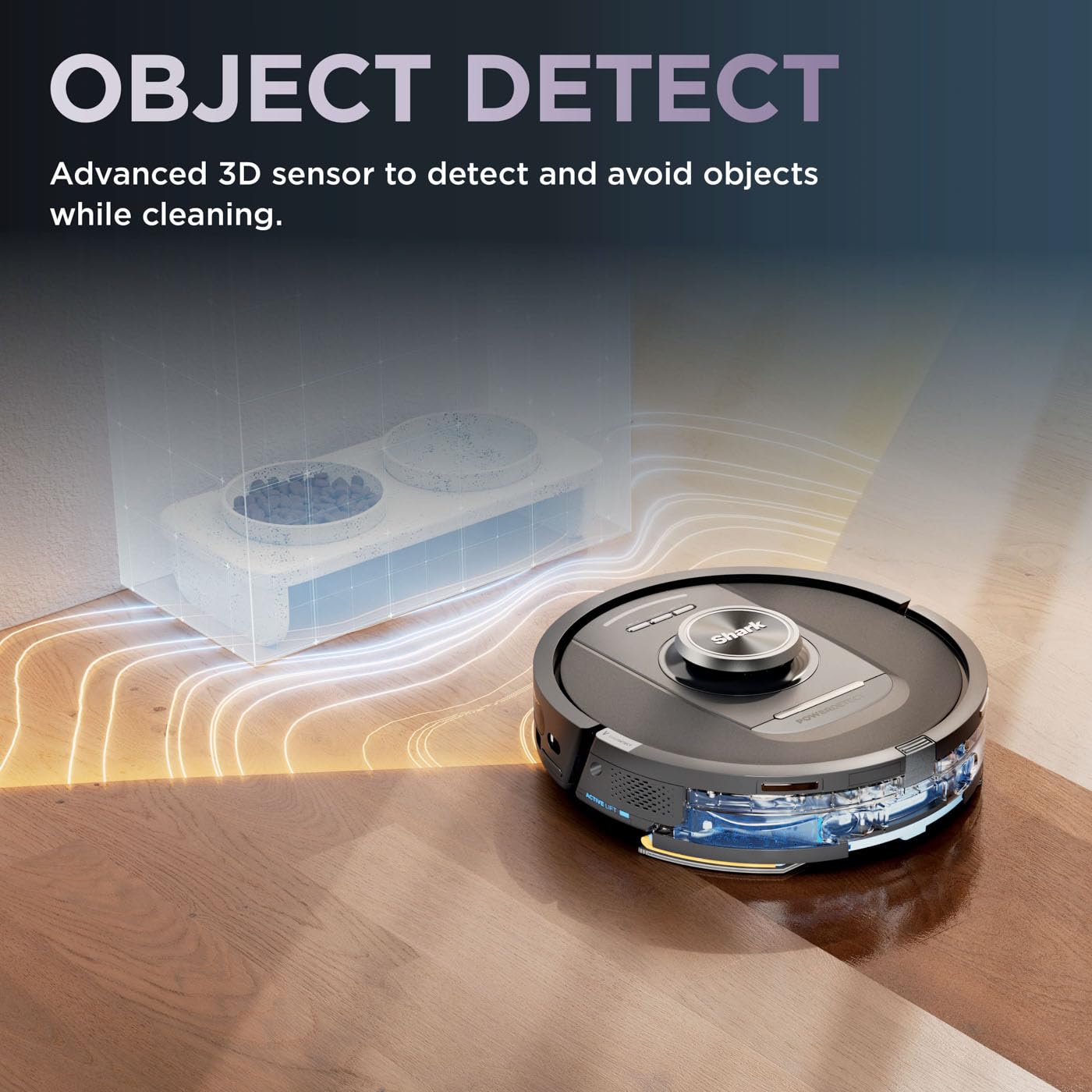 Shark PowerDetect Robot Vacuum and Mop with 30-Day Self-emptying and Cleaning Base - Anti-odour - 3D LiDAR Navigation - Wi-Fi / App - 3 Anti-microbial Pads and 2 Brushes Incl. - White