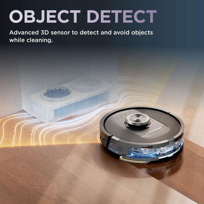 Shark PowerDetect Robot Vacuum and Mop with 30-Day Self-emptying and Cleaning Base - Anti-odour - 3D LiDAR Navigation - Wi-Fi / App - 3 Anti-microbial Pads and 2 Brushes Incl. - White