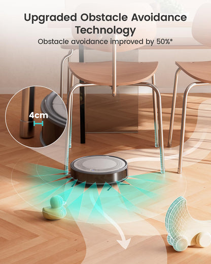 Lefant M310 Robot Vacuum Cleaner, 4500Pa Powerful Suction, Slim 7.9cm Height, 28cm Compact Size, Self-Charging, 2.4G Wi-Fi/App/Alexa Control, Ideal for Pet Hair, Hard Floors and Low-Pile Carpets
