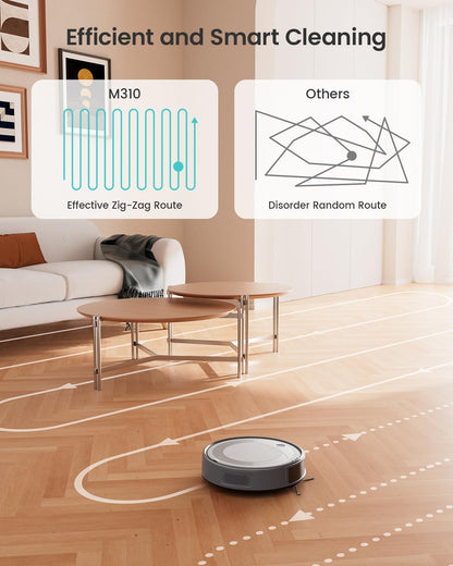 Lefant M310 Robot Vacuum Cleaner, 4500Pa Powerful Suction, Slim 7.9cm Height, 28cm Compact Size, Self-Charging, 2.4G Wi-Fi/App/Alexa Control, Ideal for Pet Hair, Hard Floors and Low-Pile Carpets