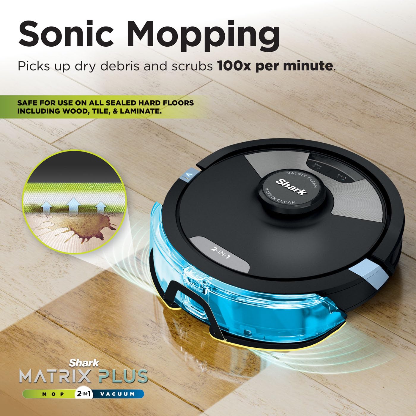 Shark Matrix Plus 2-in-1 Self-Empty Robot Vacuum Cleaner & Mop with LiDAR Home Mapping & Edge Cleaning, for Carpet, Hard Floors & Pet Hair, Anti-Allergen, Self-Charging, WiFi/App, Black