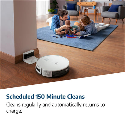 Beko Robot Cleaner VRR60314VW | White/Chrome Design | 150 Minute Run Time | 2000 Pa Suction Power | 4 Cleaning Modes | Mophead and water tank | Wifi connected/Smartphone compatible