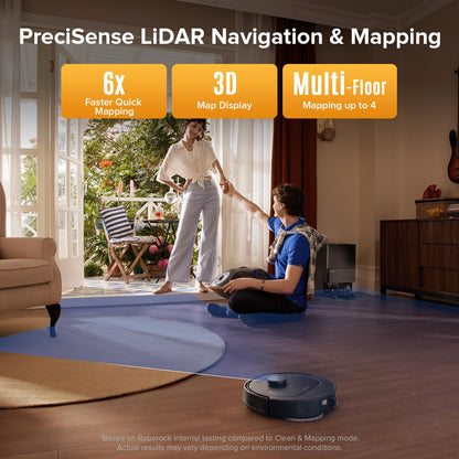 roborock Qrevo Series Robot Vacuum Cleaner with Mop, 10,000Pa Suction, Upgraded from Qrevo S, Dual Anti-Tangle Brushes, Smart Obstacle Avoidance, Auto Mop Washing&Drying, All-in-One Dock,Black(QV 35S)