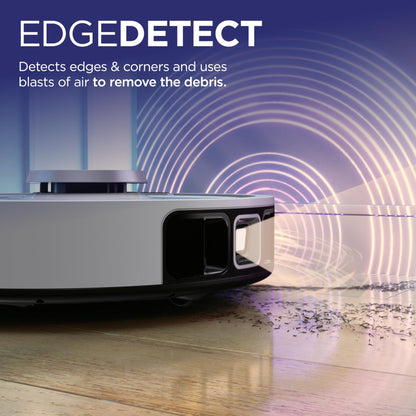 Shark PowerDetect Robot Vacuum with 60-Day Self-emptying Base - For Carpets, Hard Floors and Pet Hair - 3D LiDAR Navigation - Wi-Fi / App - Odour Cartridge and 2 Brushes Incl. - White