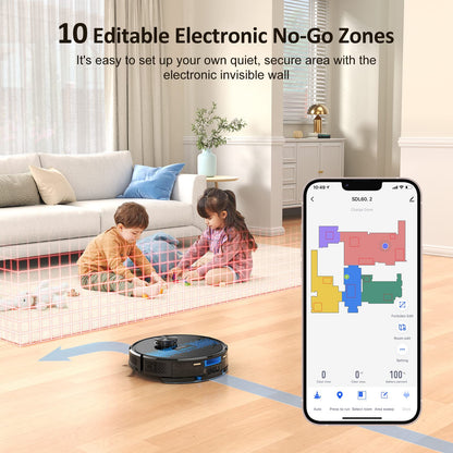 Lubluelu Robot Vacuum Cleaner with Mop 4000Pa, 2 in 1 Robot Vacuum, Lidar Navigation, 5 Real-Time Mapping,10 No-go Zones, Wifi/App/Alexa, Robotic Vacuum Cleaner for Pet Hair, Carpet, Hard Floor(Black)