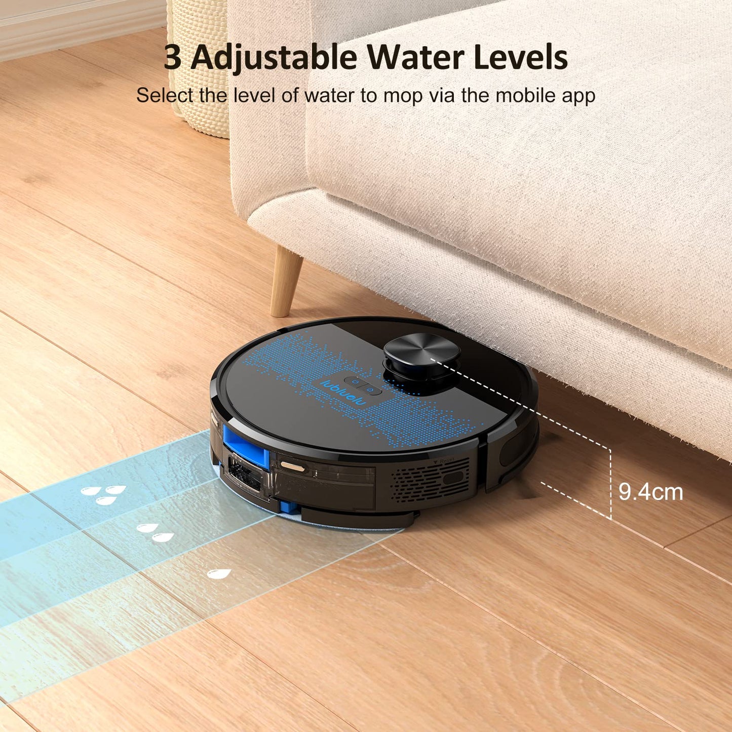 Lubluelu Robot Vacuum Cleaner with Mop 4000Pa, 2 in 1 Robot Vacuum, Lidar Navigation, 5 Real-Time Mapping,10 No-go Zones, Wifi/App/Alexa, Robotic Vacuum Cleaner for Pet Hair, Carpet, Hard Floor(Black)
