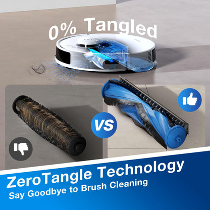 ECOVACS DEEBOT N20 PLUS Robot Vacuum Cleaner with Mop, 8000Pa Suction, ZeroTangle Technology, Bagless PureCyclone Self Empty Station, 300 Minutes Runtime