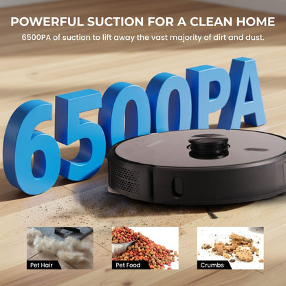 Olsen & Smith Smart Robot Vacuum Cleaner with Mop, 6500Pa Strong Suction, Laser Navigation Robotic Vacuum Cleaning with Mopping for Hard Floors and Carpets, 3L Self-Empty Station, App Control