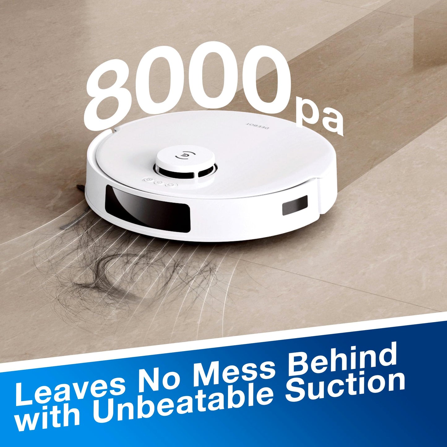 ECOVACS DEEBOT N20 PLUS Robot Vacuum Cleaner with Mop, 8000Pa Suction, ZeroTangle Technology, Bagless PureCyclone Self Empty Station, 300 Minutes Runtime