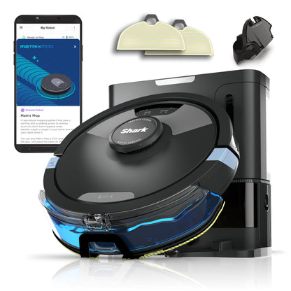 Shark Matrix Plus 2-in-1 Self-Empty Robot Vacuum Cleaner & Mop with LiDAR Home Mapping & Edge Cleaning, for Carpet, Hard Floors & Pet Hair, Anti-Allergen, Self-Charging, WiFi/App, Black