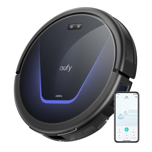 eufy G50 Robot Vacuum Cleaner with 4,000 Pa Strong Suction, Pro-Detangle Comb, Roller Brush, Automatic Charging, Quiet, Work with Alexa, BoostIQ, Ideal for Pet Hair, Hard Floors, Carpet
