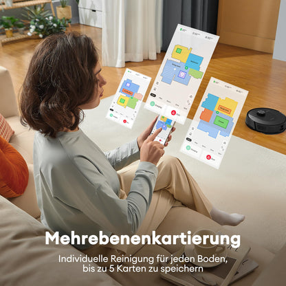 Ultenic D10 Robot Vacuum Cleaner with Mop 5000Pa, Precision Lidar Navigation, 5 Maps, 10 No-go Zone, Powerful for All Floor, Carpet & Pet Hair, Siri/Alexa/Google Assistant/APP Remote Control