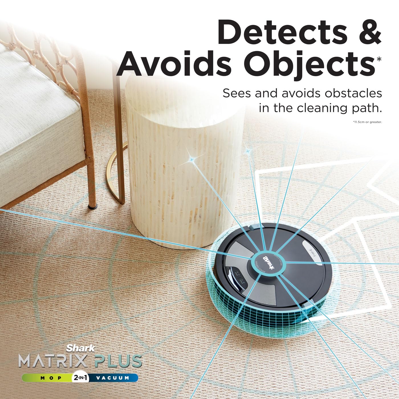 Shark Matrix Plus 2-in-1 Self-Empty Robot Vacuum Cleaner & Mop with LiDAR Home Mapping & Edge Cleaning, for Carpet, Hard Floors & Pet Hair, Anti-Allergen, Self-Charging, WiFi/App, Black