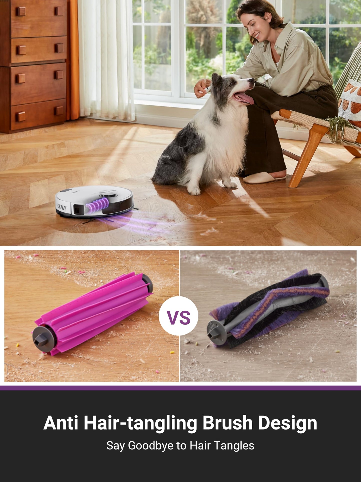 Eureka E20 Plus Robot Vacuum Cleaner with Bagless Self Emptying Station, 8000Pa Robotic Vacuum and Mop, 45 Day Hands-Free Cleaning, Anti Hair-Tangling, AI 3D Obstacle Avoidance, Lift Mop for Carpets