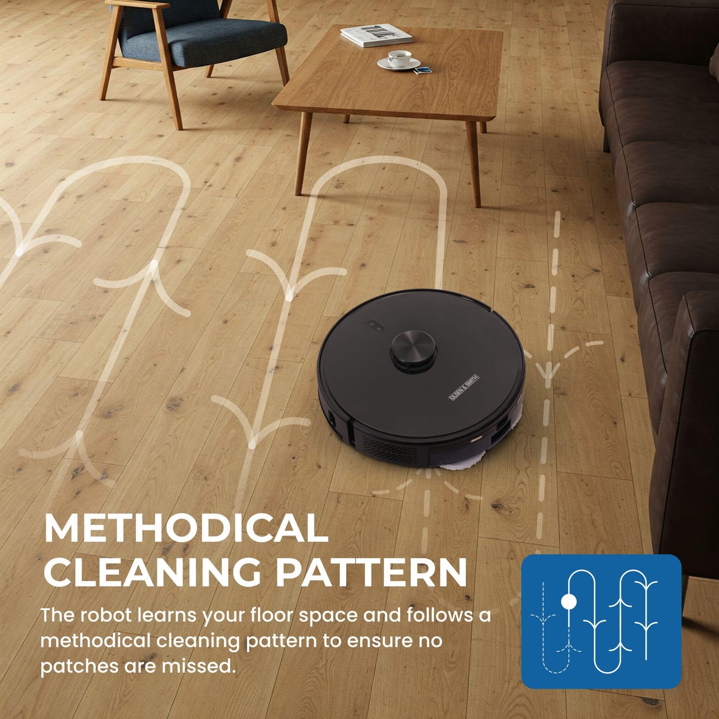 Olsen & Smith Smart Robot Vacuum Cleaner with Mop, 6500Pa Strong Suction, Laser Navigation Robotic Vacuum Cleaning with Mopping for Hard Floors and Carpets, 3L Self-Empty Station, App Control