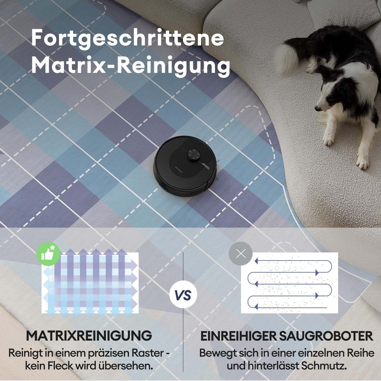 Ultenic D10 Robot Vacuum Cleaner with Mop 5000Pa, Precision Lidar Navigation, 5 Maps, 10 No-go Zone, Powerful for All Floor, Carpet & Pet Hair, Siri/Alexa/Google Assistant/APP Remote Control